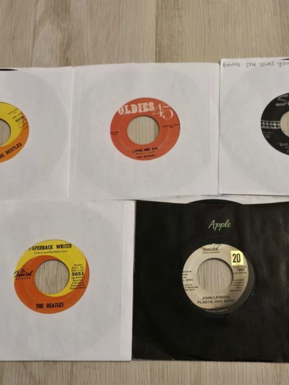 Lot of 5 Beatles 7-inch 45 RPM Vinyl Record Singles Love Me Do She Loves You